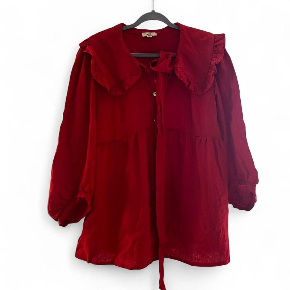 Women's Red Linen Mini Dress